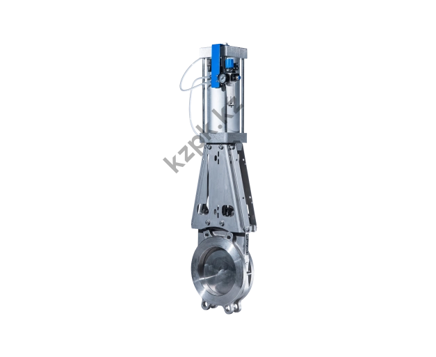 Ножевая шиберная задвижка MV-UW с пневмоприводом (нержавеющая сталь)